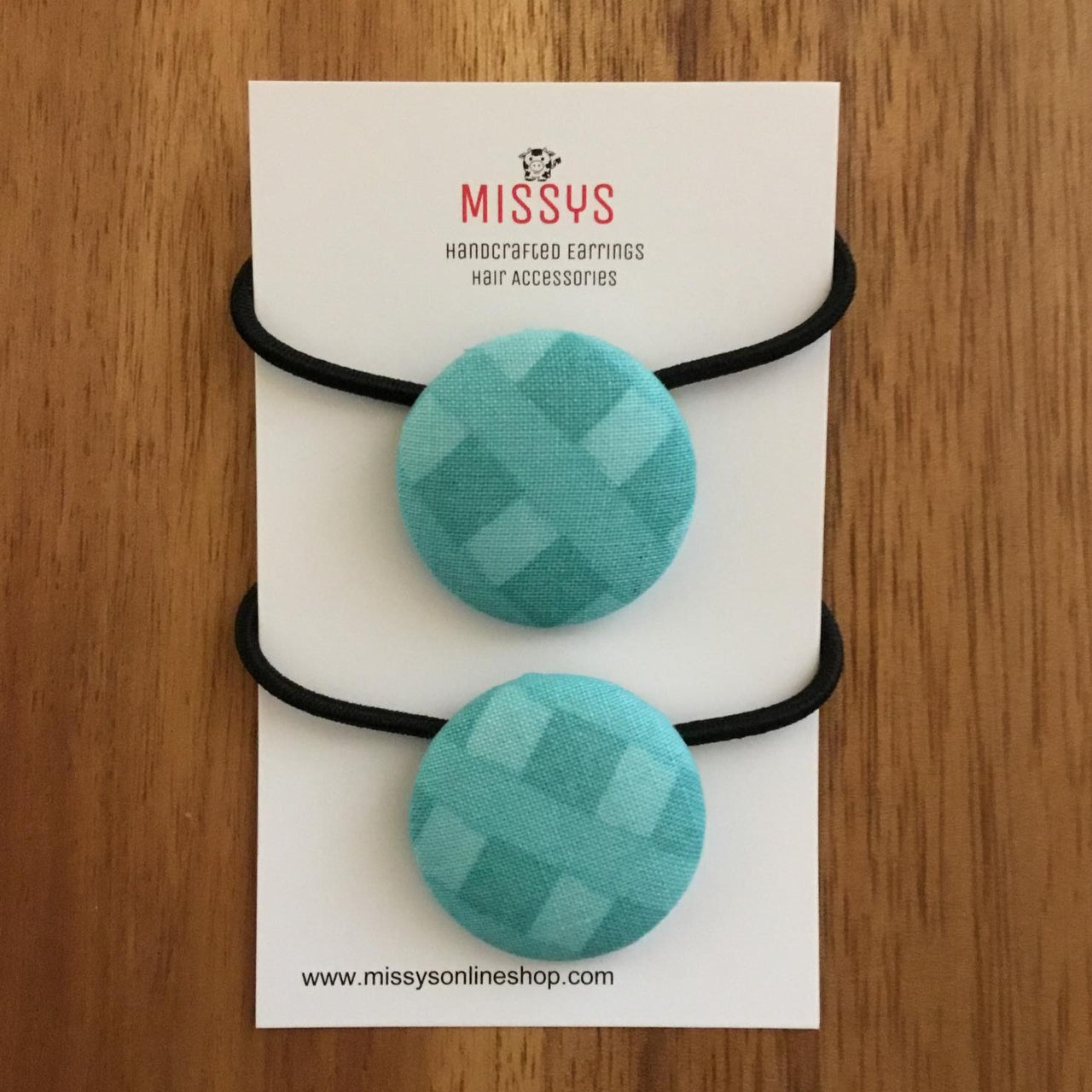 Hair Tie 2 pack  Aqua Patch