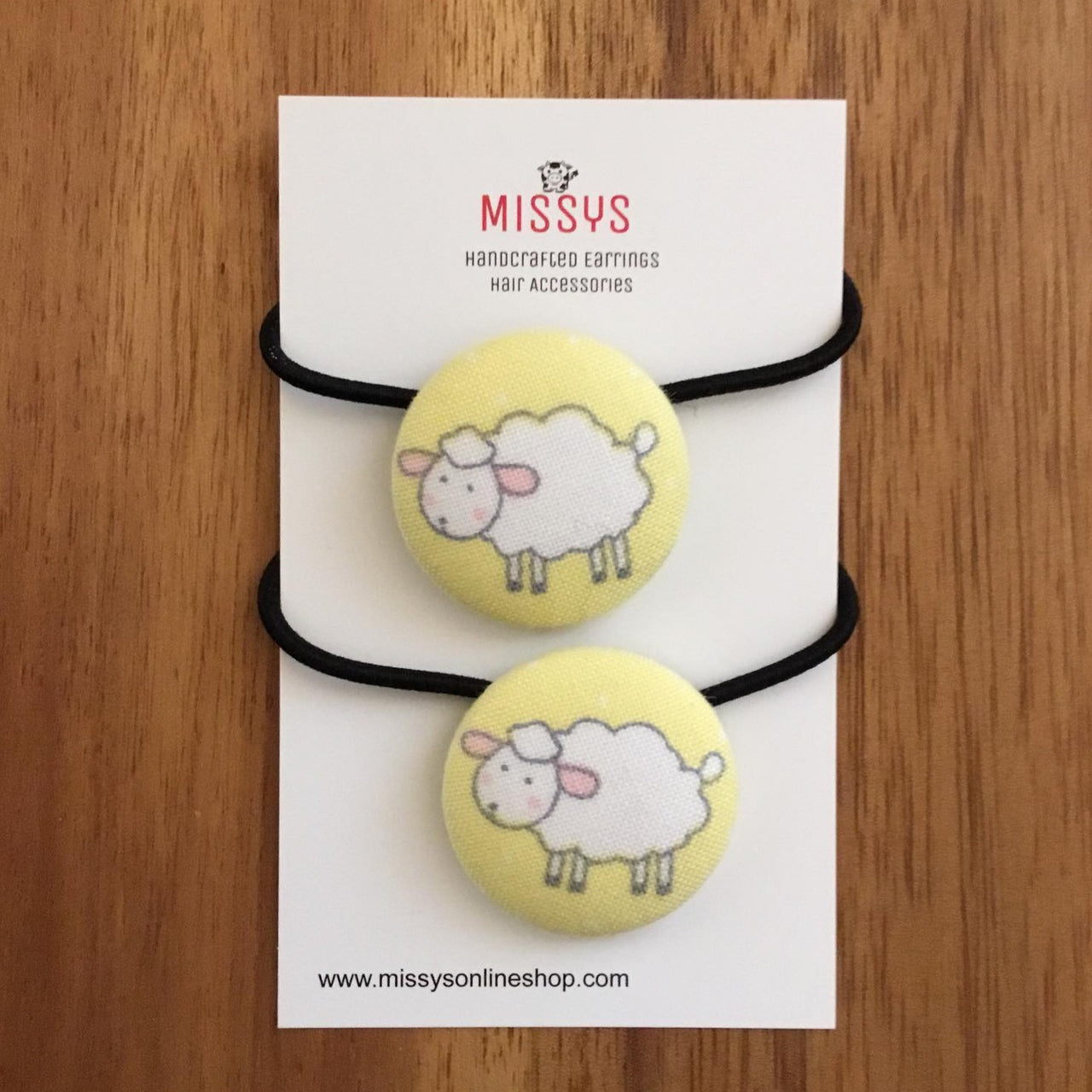 Hair Tie 2 pack  Yellow Sheep